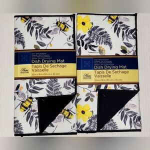 2 Piece Spring Bees Drying Mat Kitchen Set